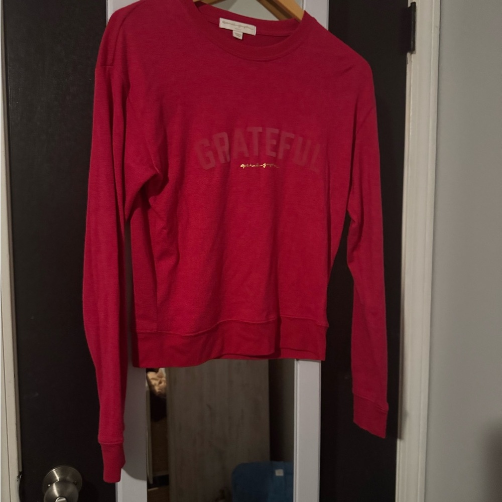 Red 'Grateful' Long Sleeve Sweatshirt